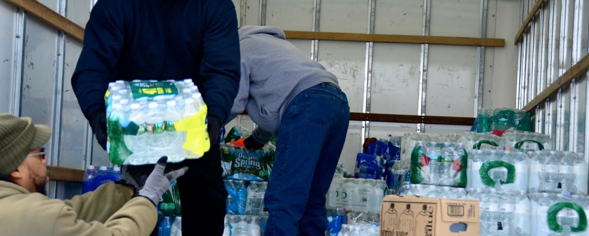 Water distribution from truck