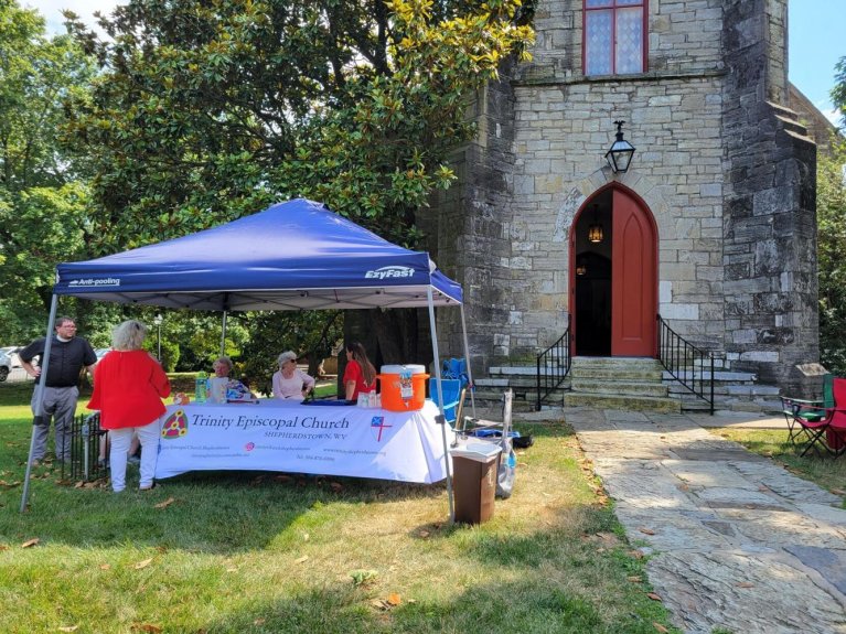 Volunteers from Trinity Church at the Shepherdstown Street Fest